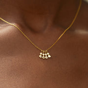1-8 Initials Tiny Heart Charm Necklace