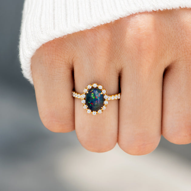 Black Opal Ring Storyjewellery