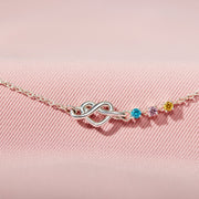 Personalized Birthstones Heart Knot Bracelet