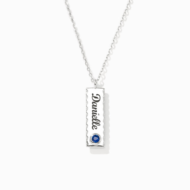 Sterling silver bar name necklace Outlet