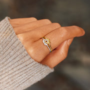 Two-Tone Double Knot Ring