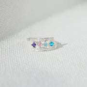 1-8 Princess-Cut Birthstones Wrap Ring