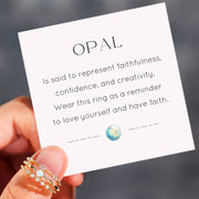 Round Opal Ring Set