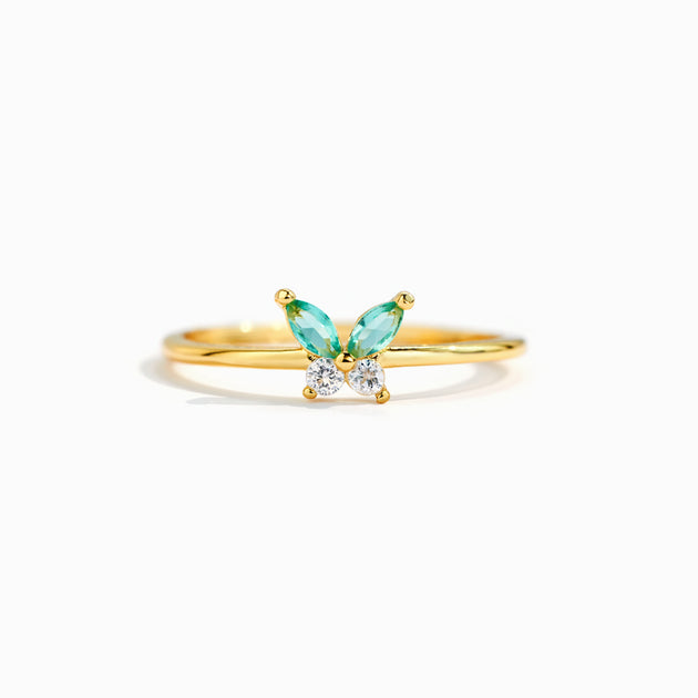 Strength Green Butterfly Ring