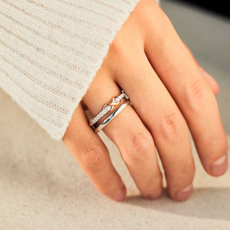 Double Layered Pavé Infinity Ring