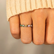 Personalized Wavy Ring With 1-6 Birthstones