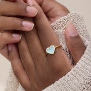 To My Best Friend Heart-Shaped Green Enamel Ring