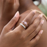 Pink Heart-Shaped Enamel Ring