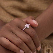 Pink Heart-Shaped Enamel Ring