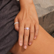 Pink Heart-Shaped Enamel Ring