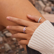 Pink Heart-Shaped Enamel Ring