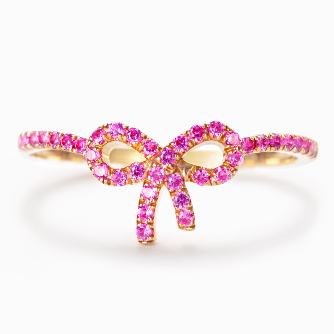 Pink Pavé Bow Ring-Gifts For Women, 925 Silver Rings