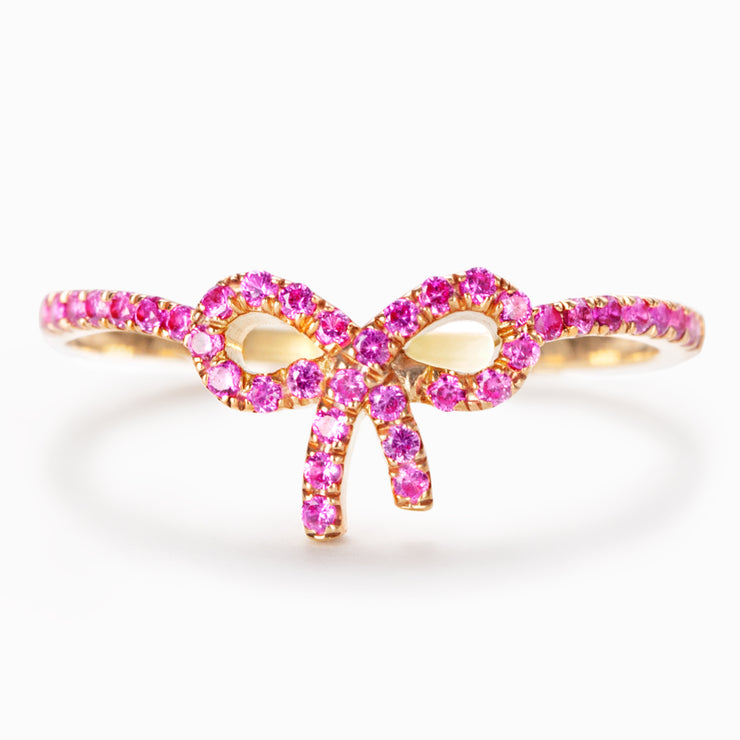 Pink Pavé Bow Ring-Gifts For Women, Promise Ring for Her