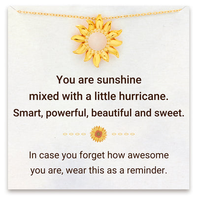 Sunshine Mixed with Hurricane Hollow Sunflower Necklace