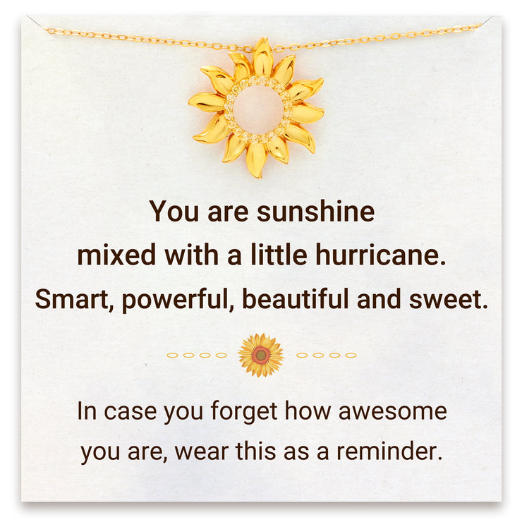 Sunshine Mixed with Hurricane Hollow Sunflower Necklace