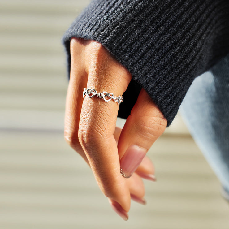 infinity heart knot ring