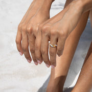 Two-Tone Twisted Band Ring