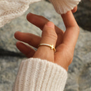 Double-sided Stones Cross Ring