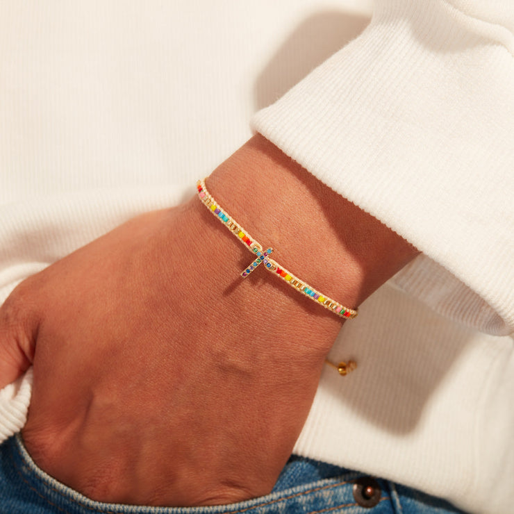 Pave Cross Bracelet