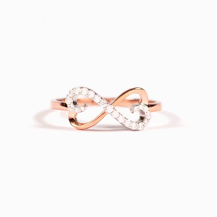 Two Hearts Infinity Ring