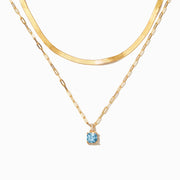 Blue Topaz Layered Necklace Set