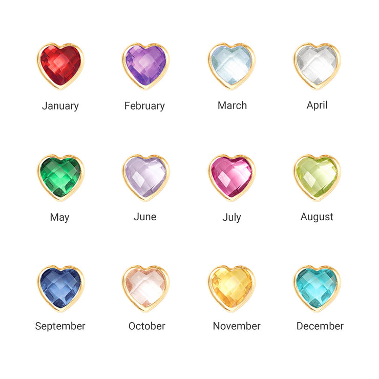 1-13 Heart Birthstones Cascading Necklace