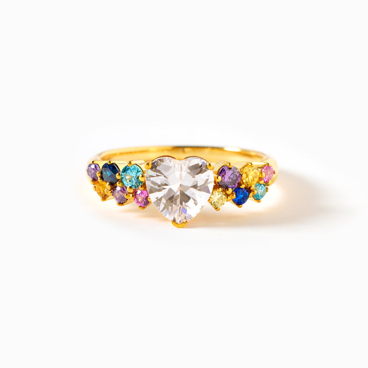 2-8 Birthstones Heart Ring