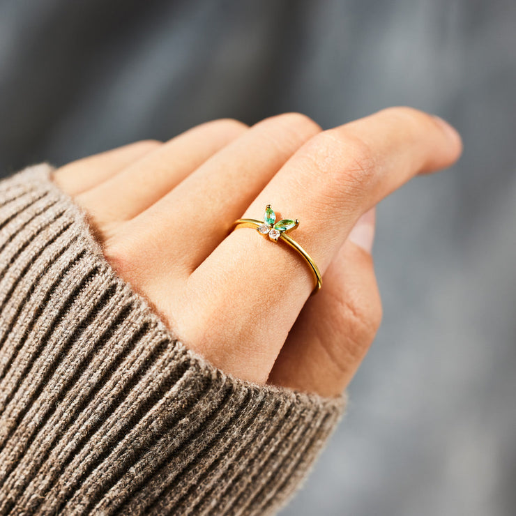 Green Butterfly Ring