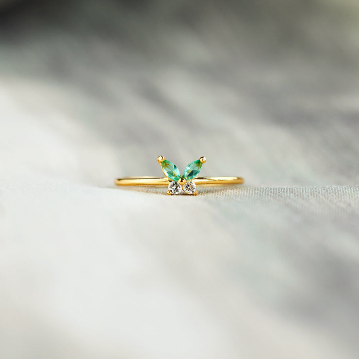 Green Butterfly Ring