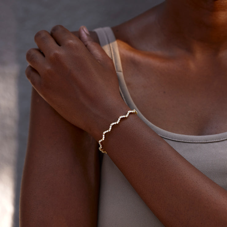 Small Circle Of Female Friends Matching Crystal Wave Bracelet
