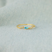 High Tide Or Low Tide Couple's Personalized Double Stone Wavy Ring