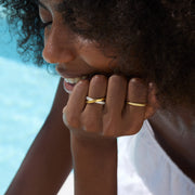 Best B♥tches Crisscross Band Ring Set