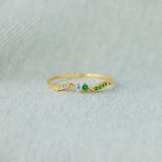 High Tide Or Low Tide Personalized Double Stone Wavy Promise Ring