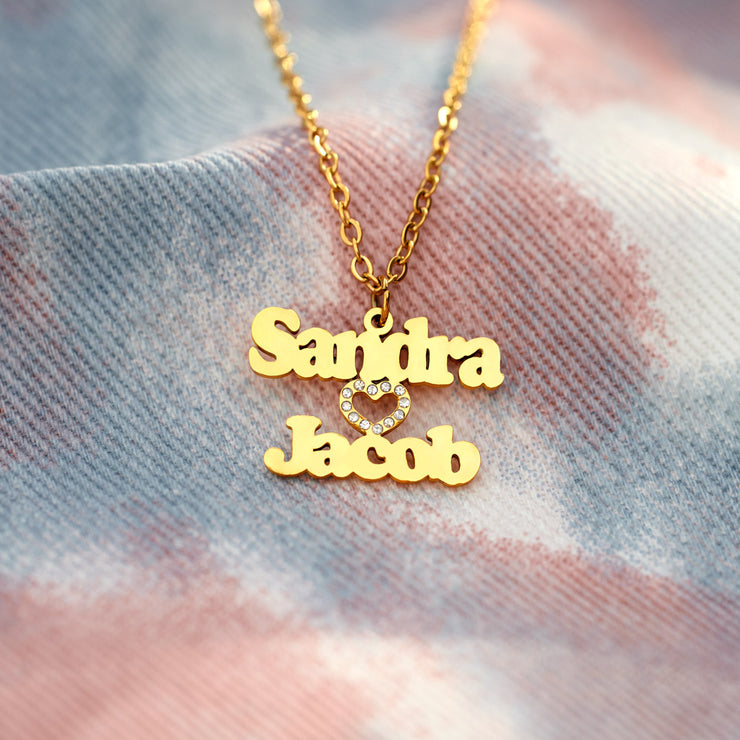 Two Name Heart Necklace