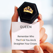 Remember Who The Fuck You Are Birthstone Crown Ring
