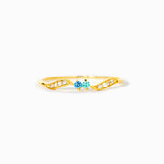 High Tide Or Low Tide Couple's Personalized Double Stone Wavy Ring