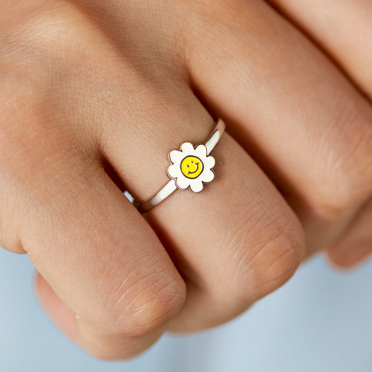 Sunny-Side Smiley Face Ring