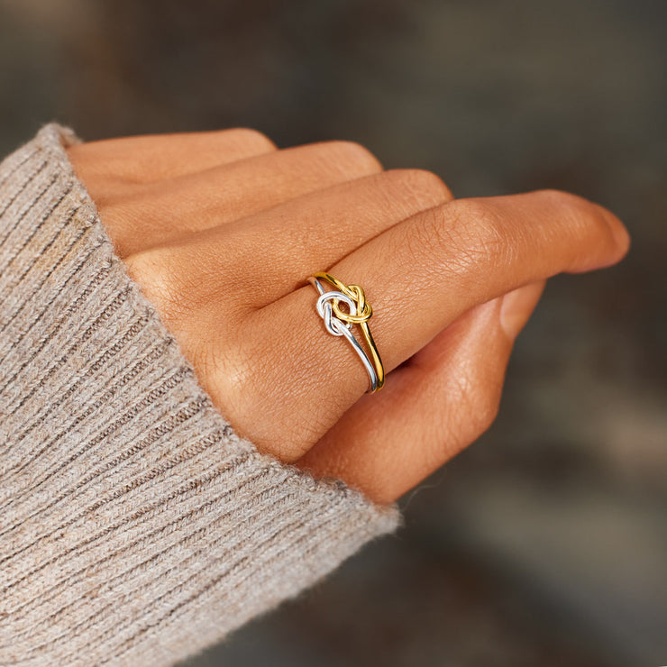 Two-Tone Double Knot Ring