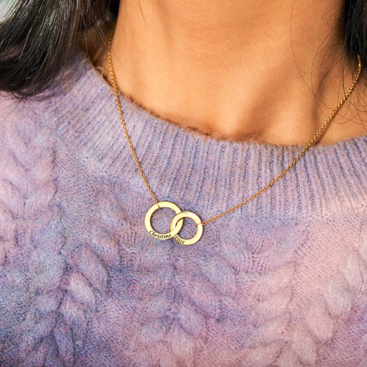 Interlocking Engraved Name Necklace