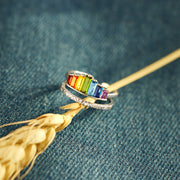 Look For Rainbows Double Band Rainbow Ring