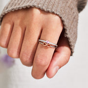 Mother And Daughter Love is Happily Ever After Heart Infinity Sign Ring