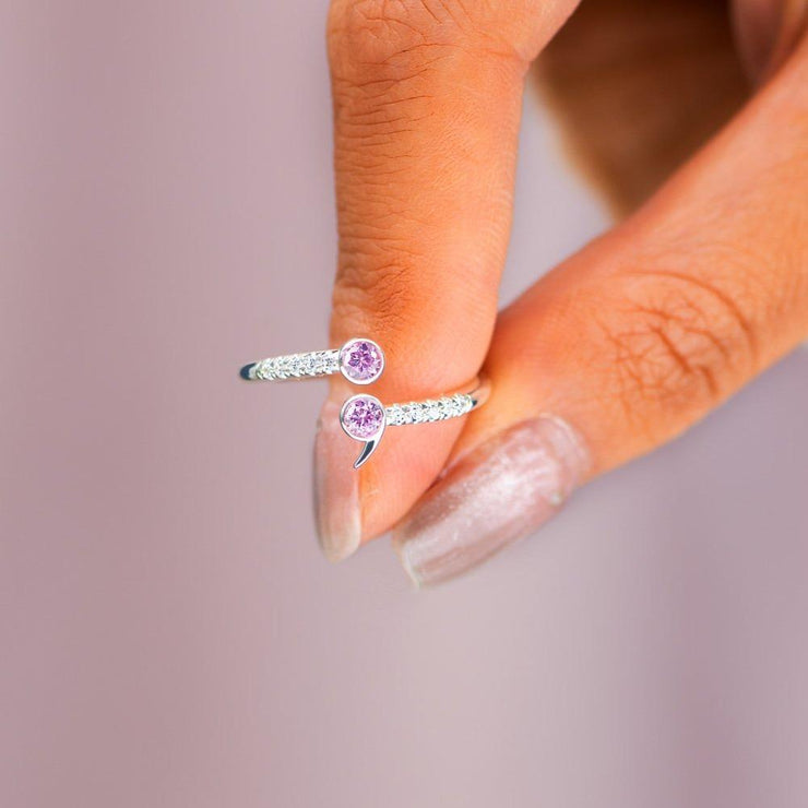 Amethyst Semicolon Ring