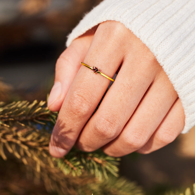 Garnet Heart Ring