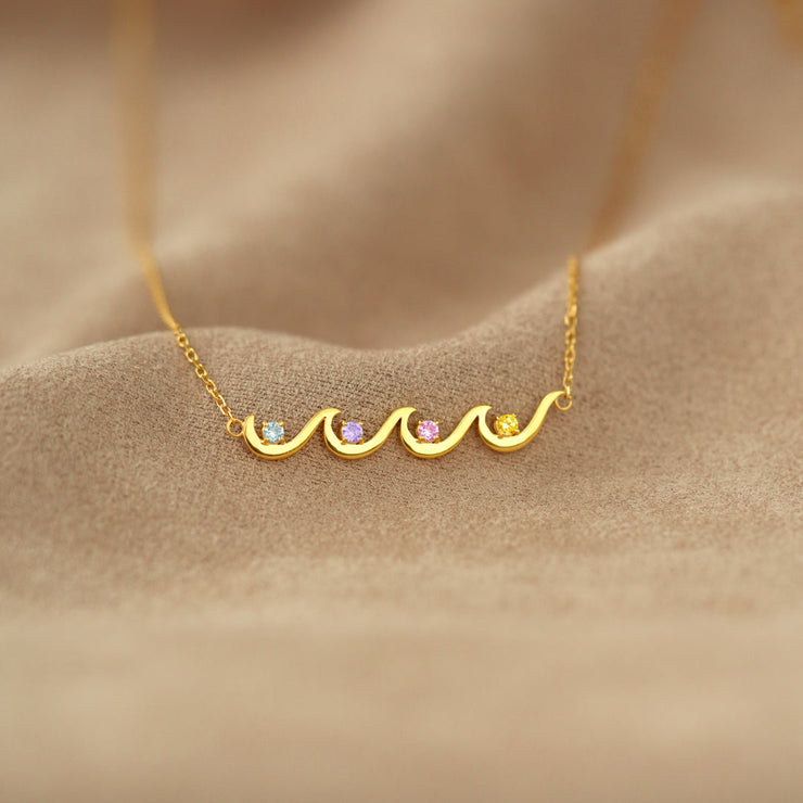 1-6 Birthstones Wave Necklace