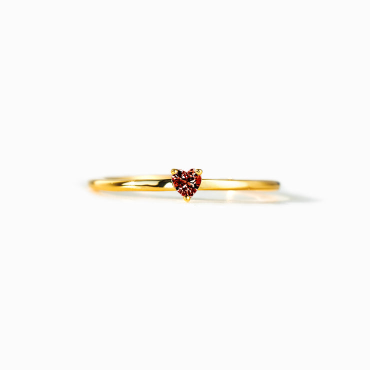 Garnet Heart Ring