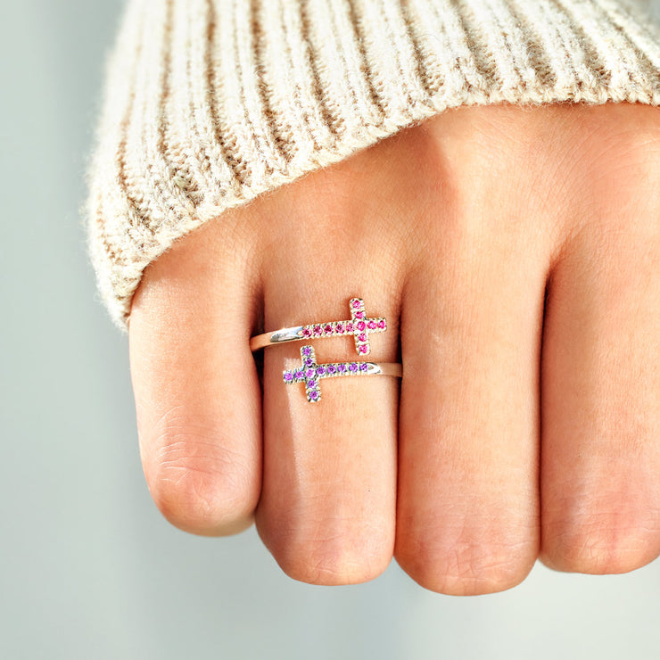 Pavé Double Cross Ring