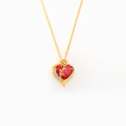 Rose Heart Birthstone Necklace