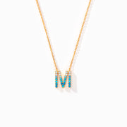 Dear Daughter Gradient Blue Letter Necklace