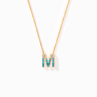 Dear Daughter Gradient Blue Letter Necklace