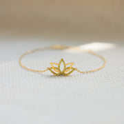 Yellow Pavé Lotus Bracelet